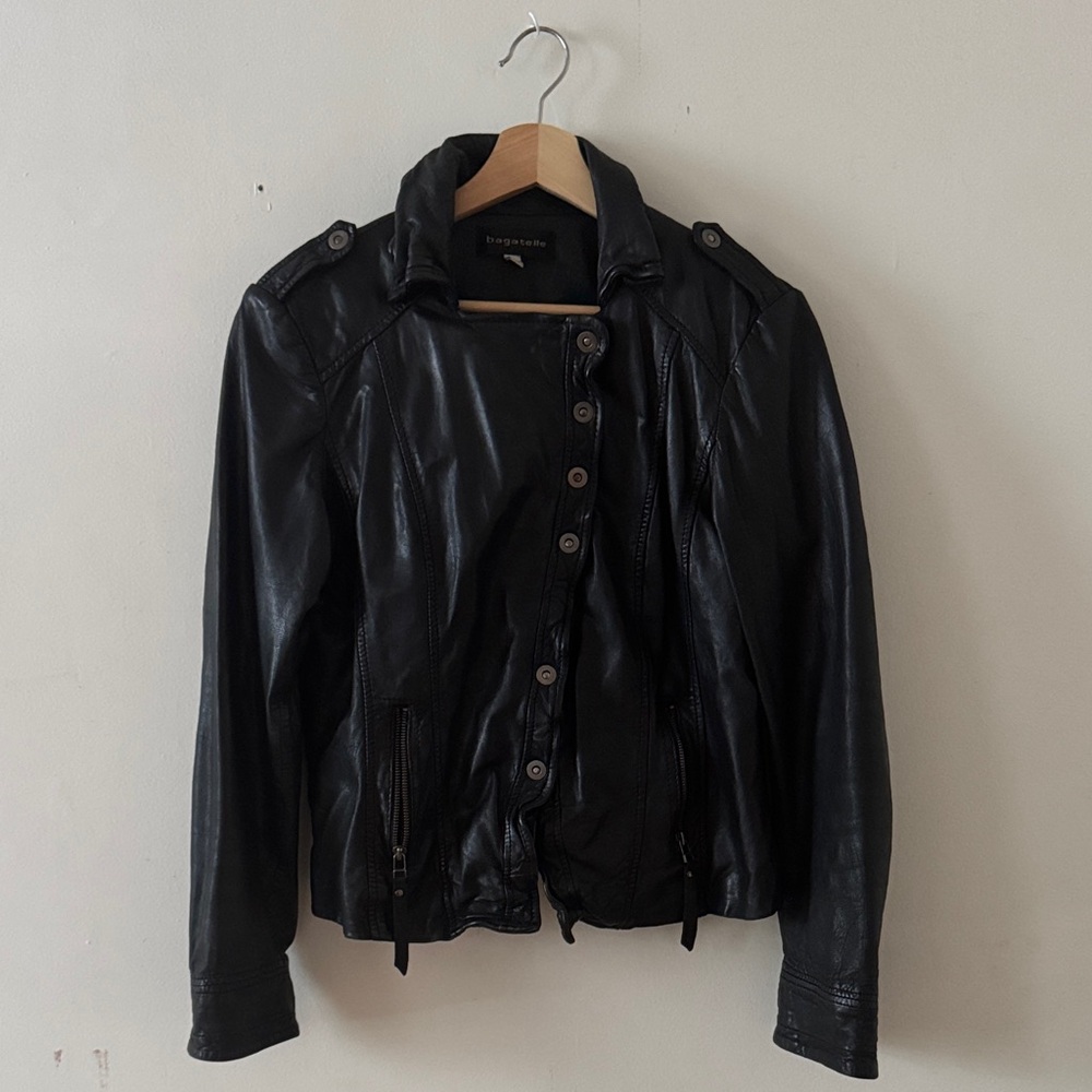 Black Leather Biker Jacket